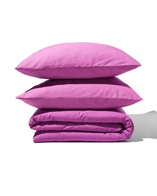 housse de couette coton doux 140 x 200/220 violet