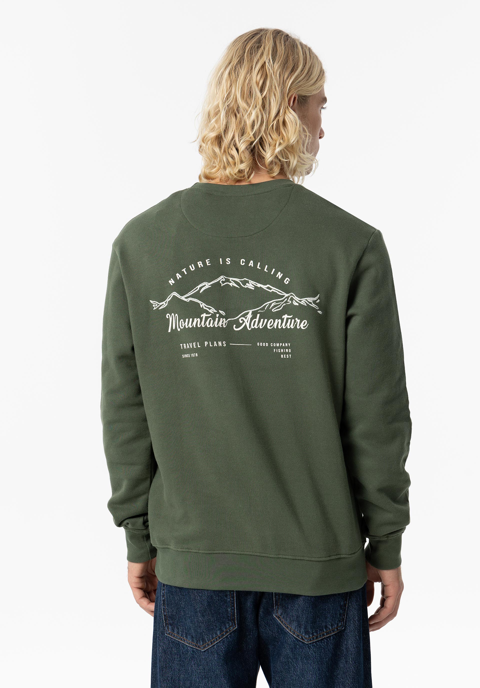 Sweatshirt Estampado e Bordado nas Costas