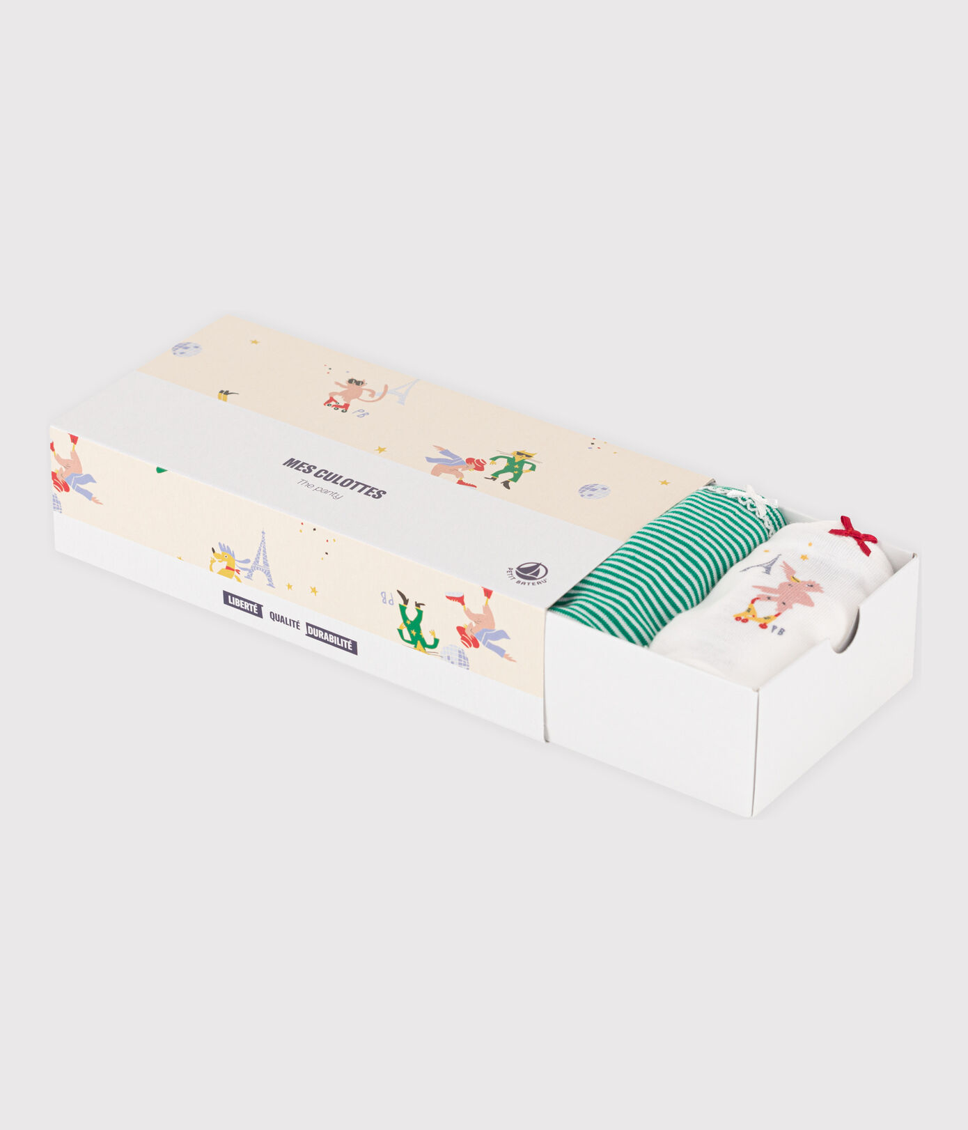 Lot de 5 culottes petite fille en coton dont une phosphorescente