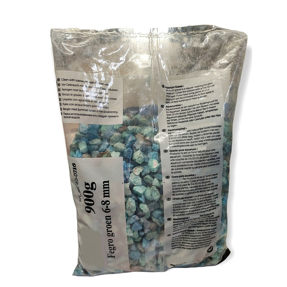 Gravier gruzo vert 900 gr pour aquarium.