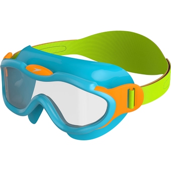 Speedo Sea Squad Mask Schwimmbrille Azure Blue / Fluo Green / Fluo Orange Kinder