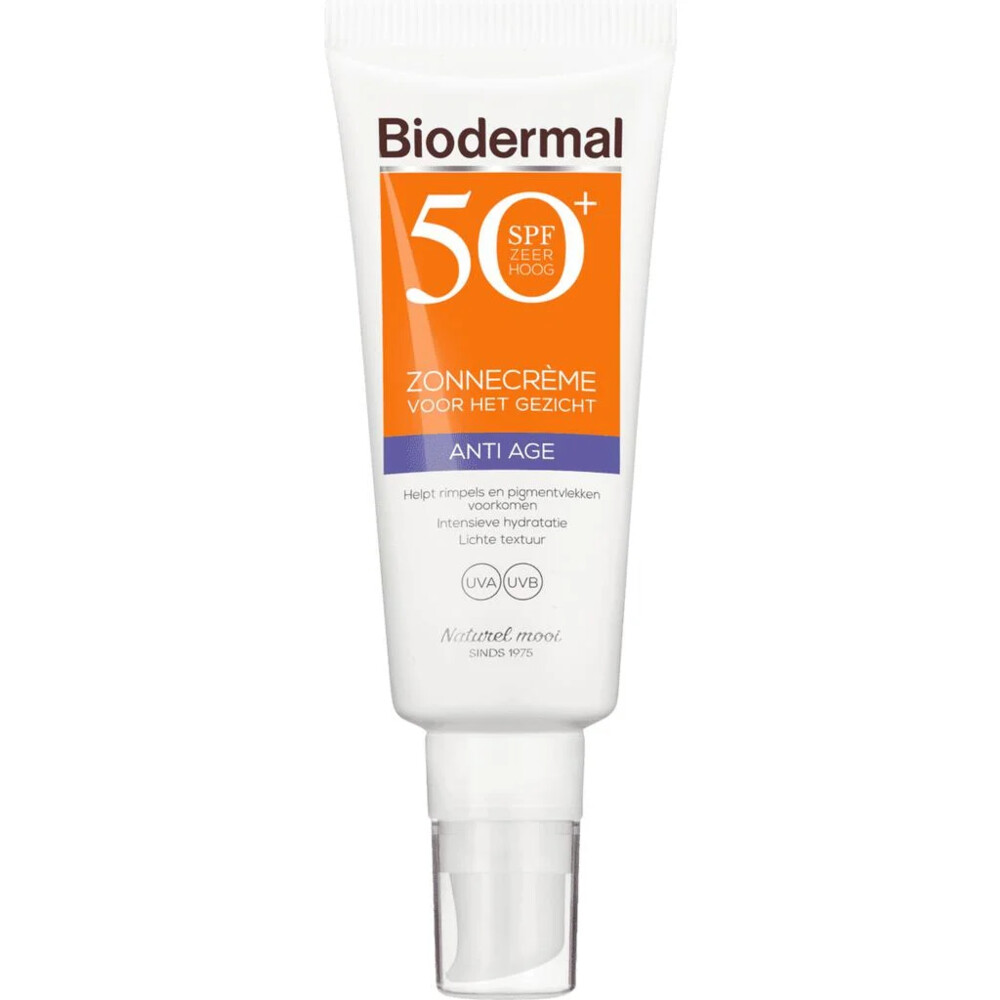 2x Biodermal Zonnecreme Gezicht Anti Age SPF 50+40 ml