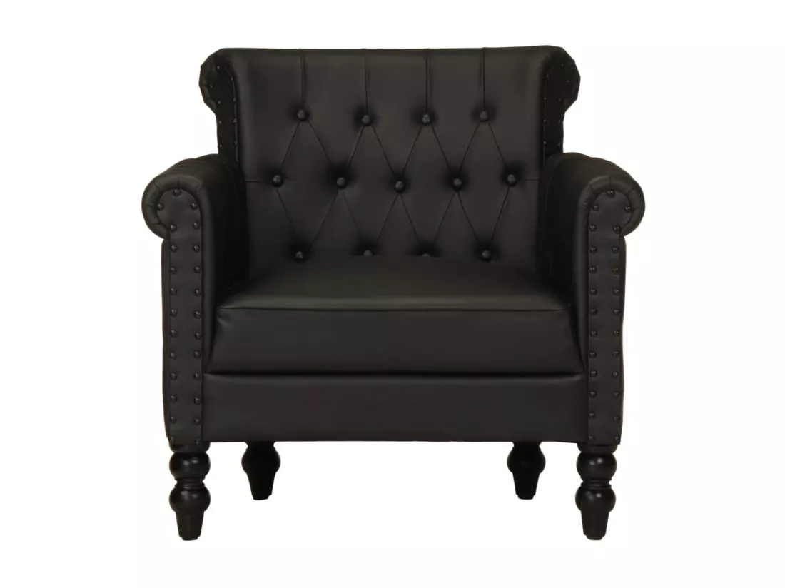 Fauteuil Noir Cuir de chèvre véritable