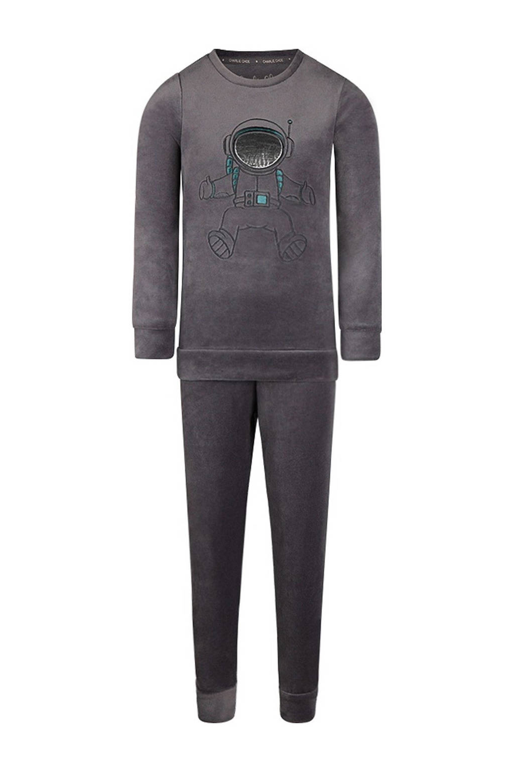 Charlie Choe Pyjamaset velours grijs