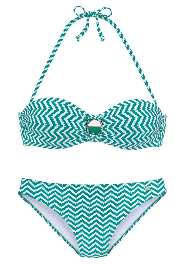 JETTE Bügel-Bandeau-Bikini , mit Zier-Accessoires