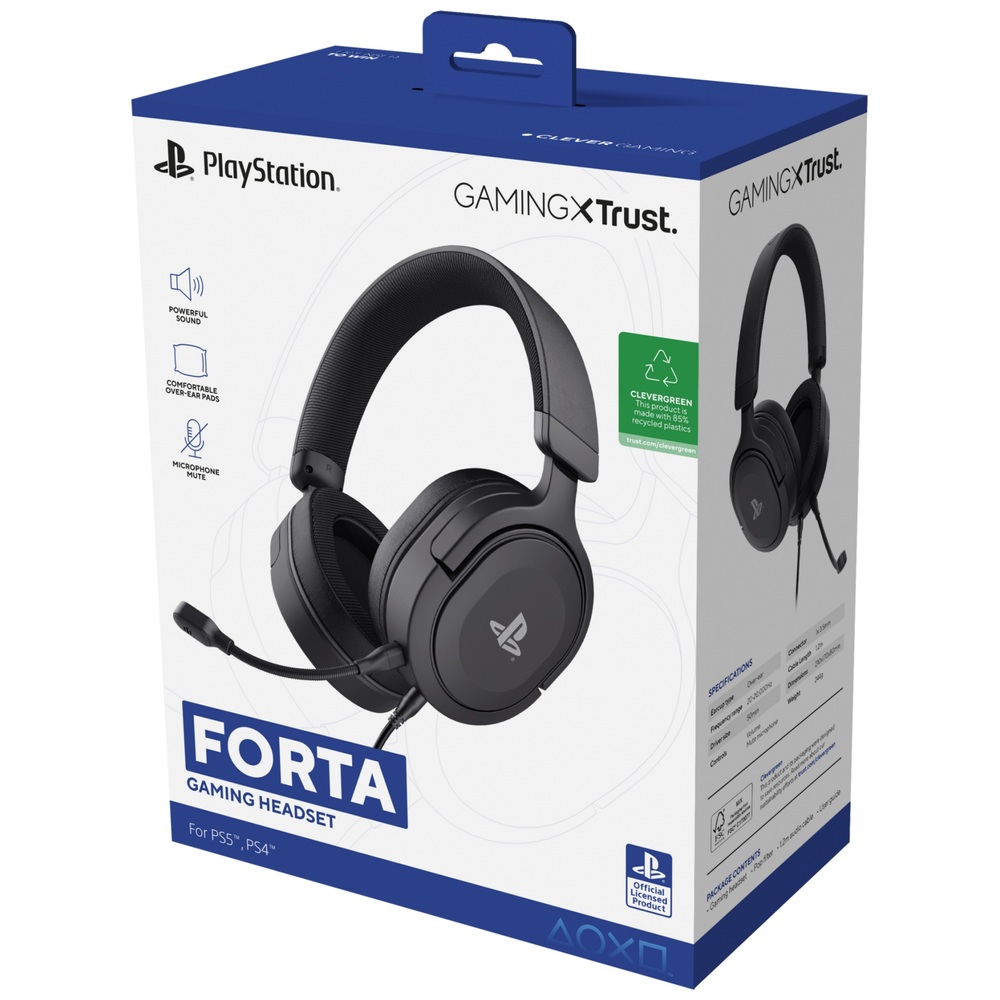 Trust GXT 498 Forta Gaming-Headset für PS5 – Schwarz