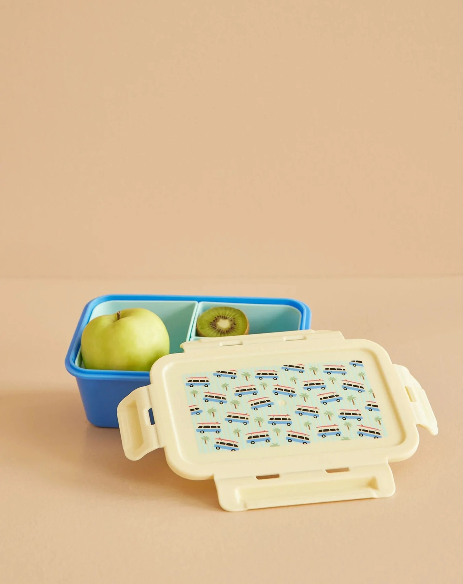 Lunchbox HAPPY CARS mit 3 Innenfächern in blau