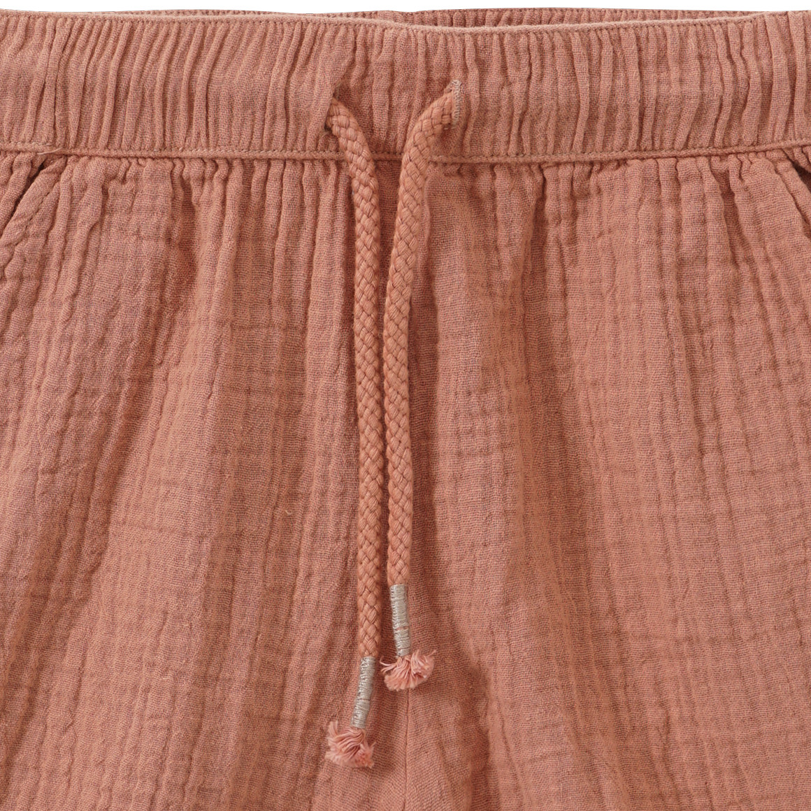 Topolino Pure Collection Kinder Musselin-Shorts mit Elastikbund terracotta