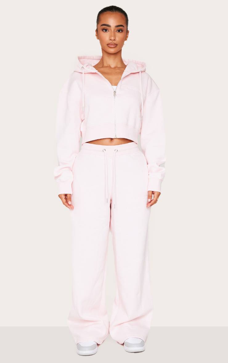 Rose Bébé Sweat À Casynthétiqueche Court Zippé Avec Détail Gaufré Petite