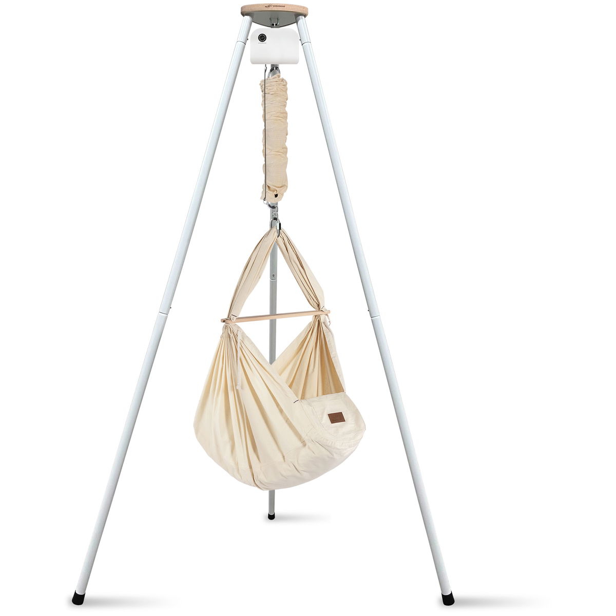 SCHMUSEWOLKESCHMUSEWOLKE   Tipi weiss mit weissem Motor und Bio Federwiege natur Synthetisch