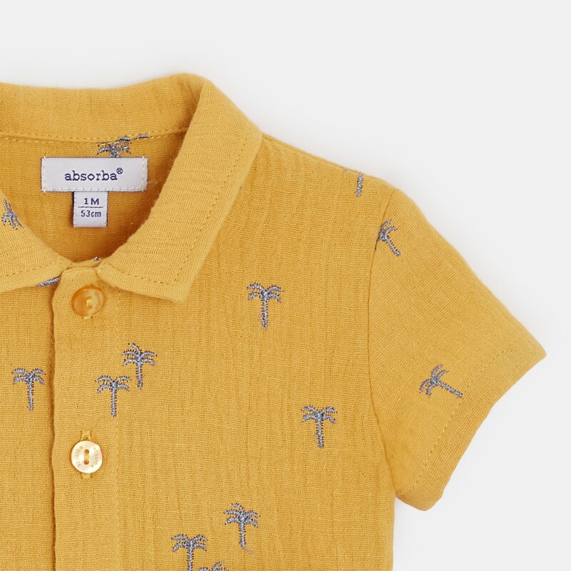 Ensemble chemise et short bébé garçon jaune Absorba Jaune