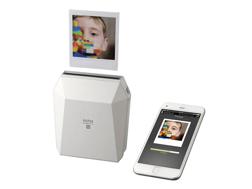 Fujifilm instax SHARE SP-3 SQ - Printer - farve - LED - 72 x 86 mm - kapacitet: 10 fotos - Wi-Fi(n) - hvid