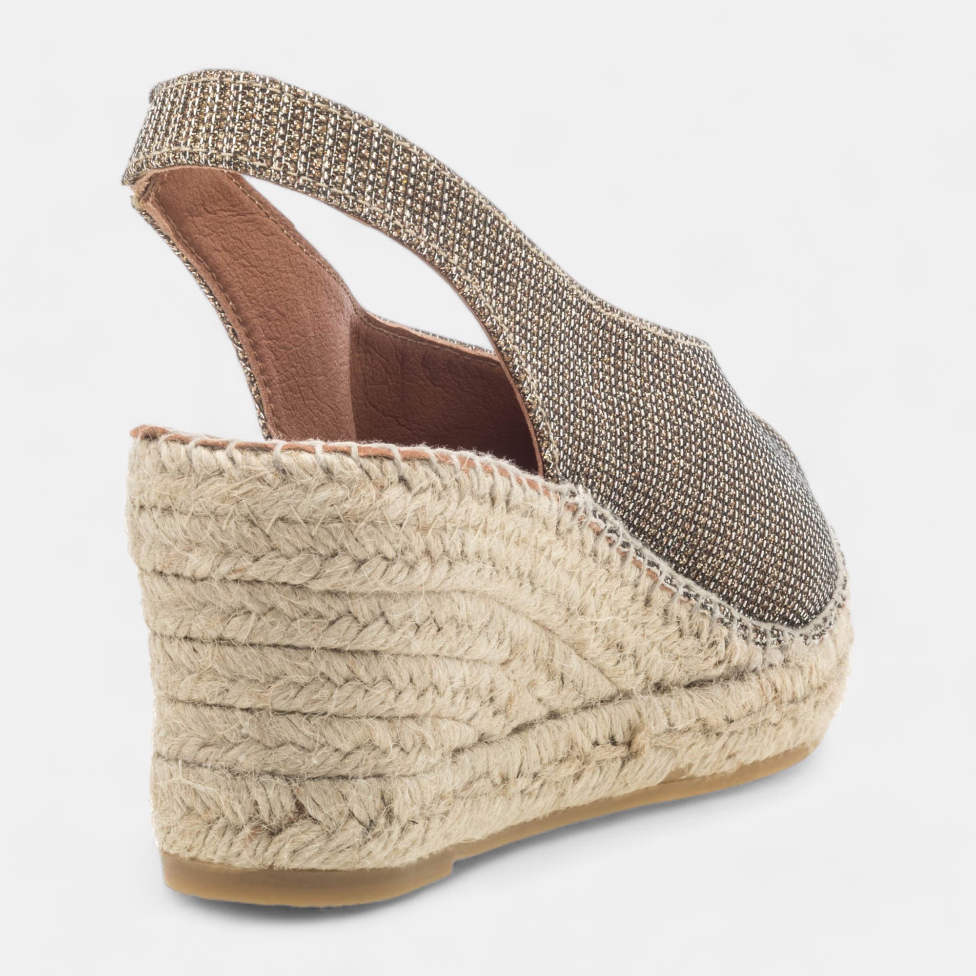 Espadrilles à talon compensé Femme bronze