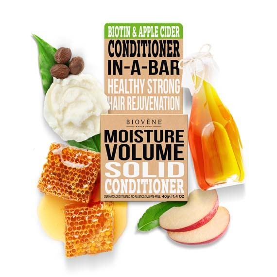 Biovène Hair Care Conditioner Bar Moisture Volume Biotin & Apple Cider 40g