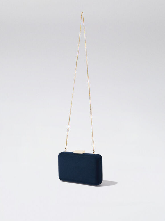 Bolsa de festa com alça de corrente - Azul marinho
