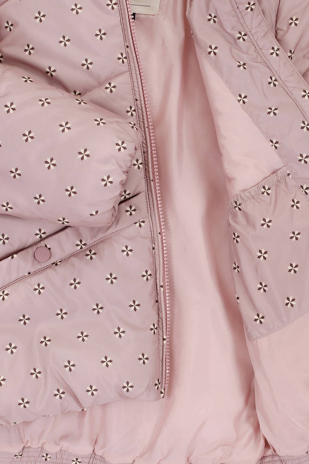 LOOXS gewatteerde winterjas met all over print roze