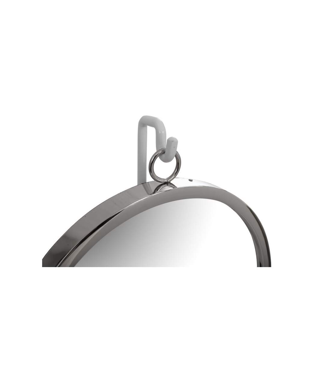 Paris Prix - Miroir à Poser Rond eleganca 65cm Blanc & Argent