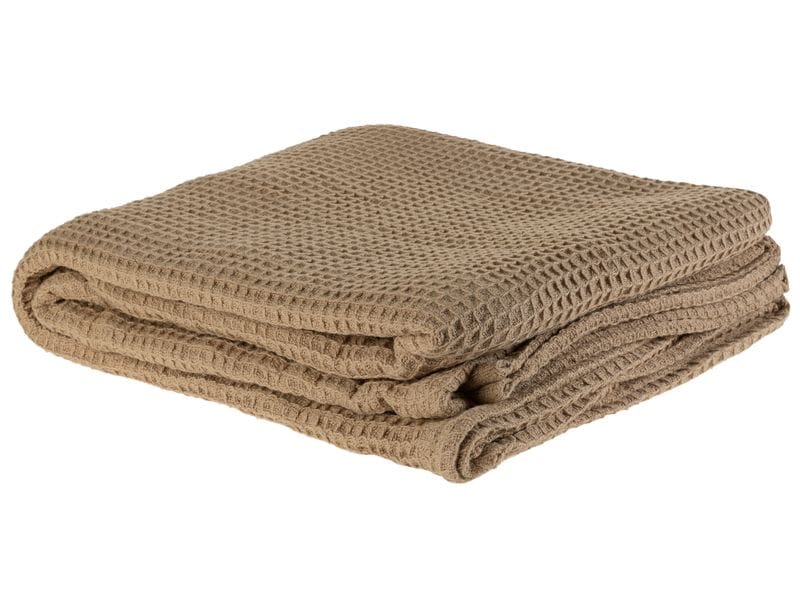 COCON Decke Waffeltuch 150 x 200 cm, Taupe Komfortable und luftdurchlässige Decke aus Baumwolle