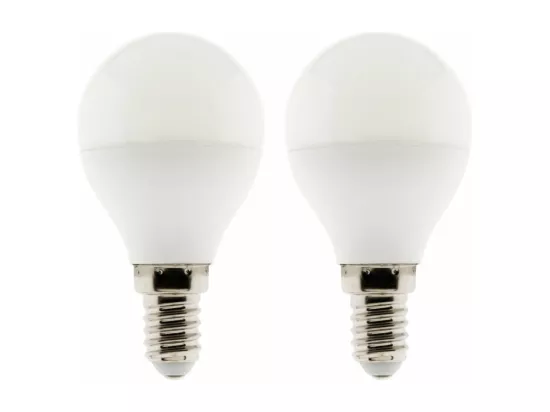 Lot de 2 ampoules LED Sphérique 5W E14 400lm 2700K - Zenitech