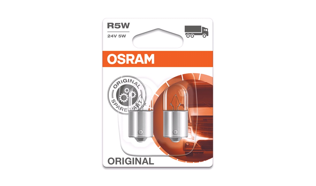 Pæresæt 2 stk. R5W BA15s 12V-5W OSRAM