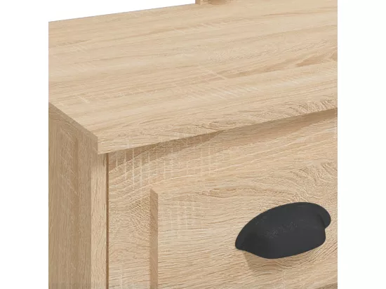 Coiffeuse avec lumières LED chêne sonoma 90x42x132,5 cm
