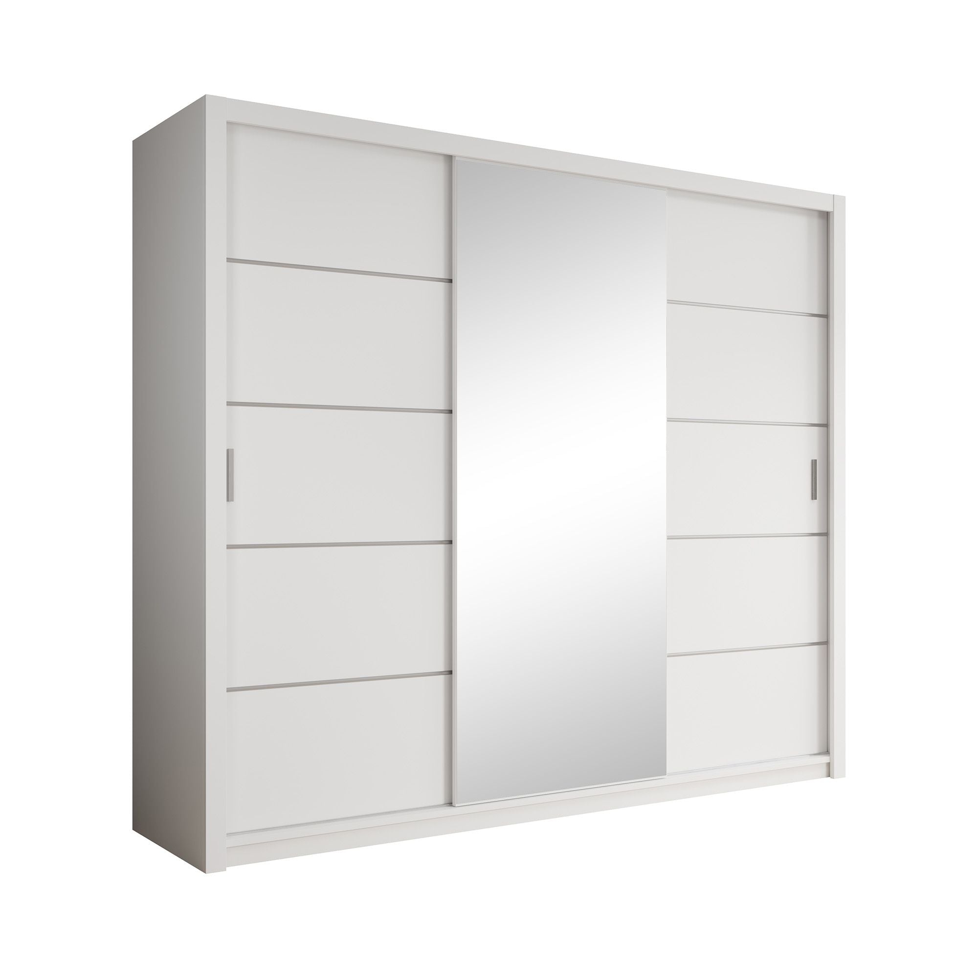Blake - Kledingkast met schuifdeuren - Wit - 250x62x215 cm