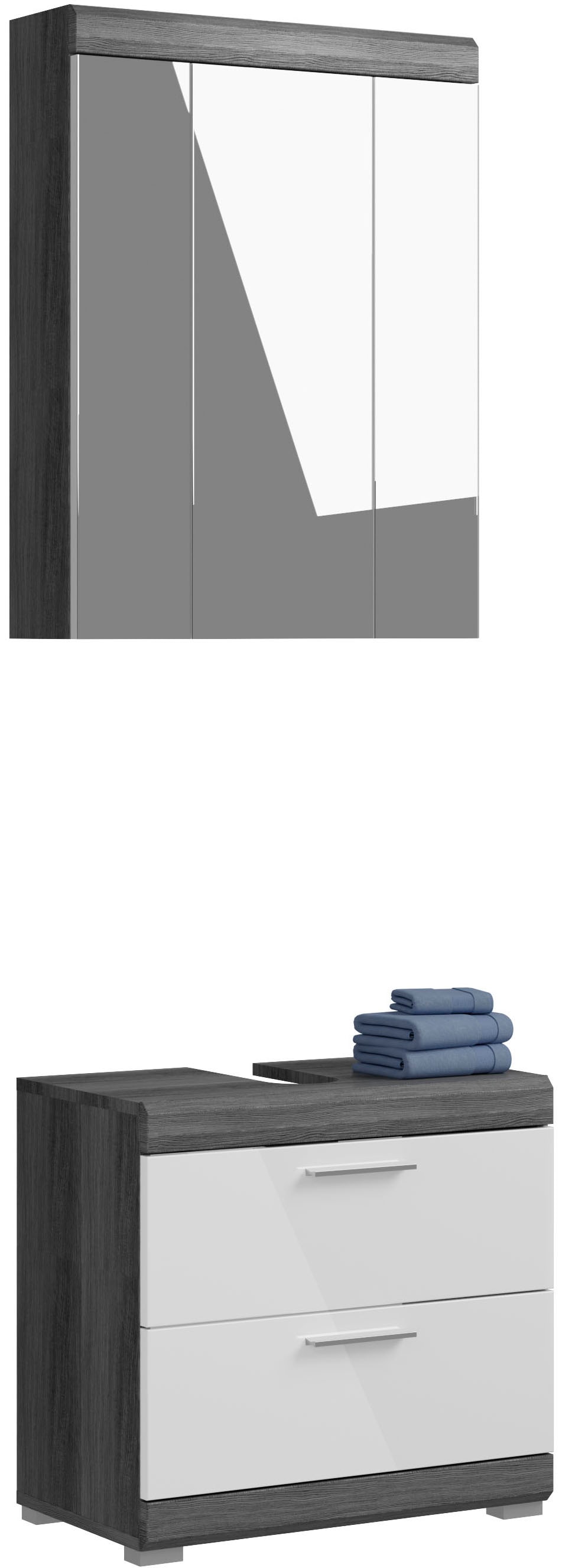 INOSIGN Badmöbel-Set »Siena, 2 tlg., bestehend aus: Waschbeckenunterschrank, Spiegelschrank« Set, TOPSELLER!, 2 Stk. tlg.