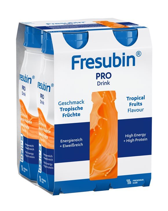 Fresubin Pro Drink<br>4 × 200 ml, Flasche, Emulsion zum Einnehmen, Tropische Früchte