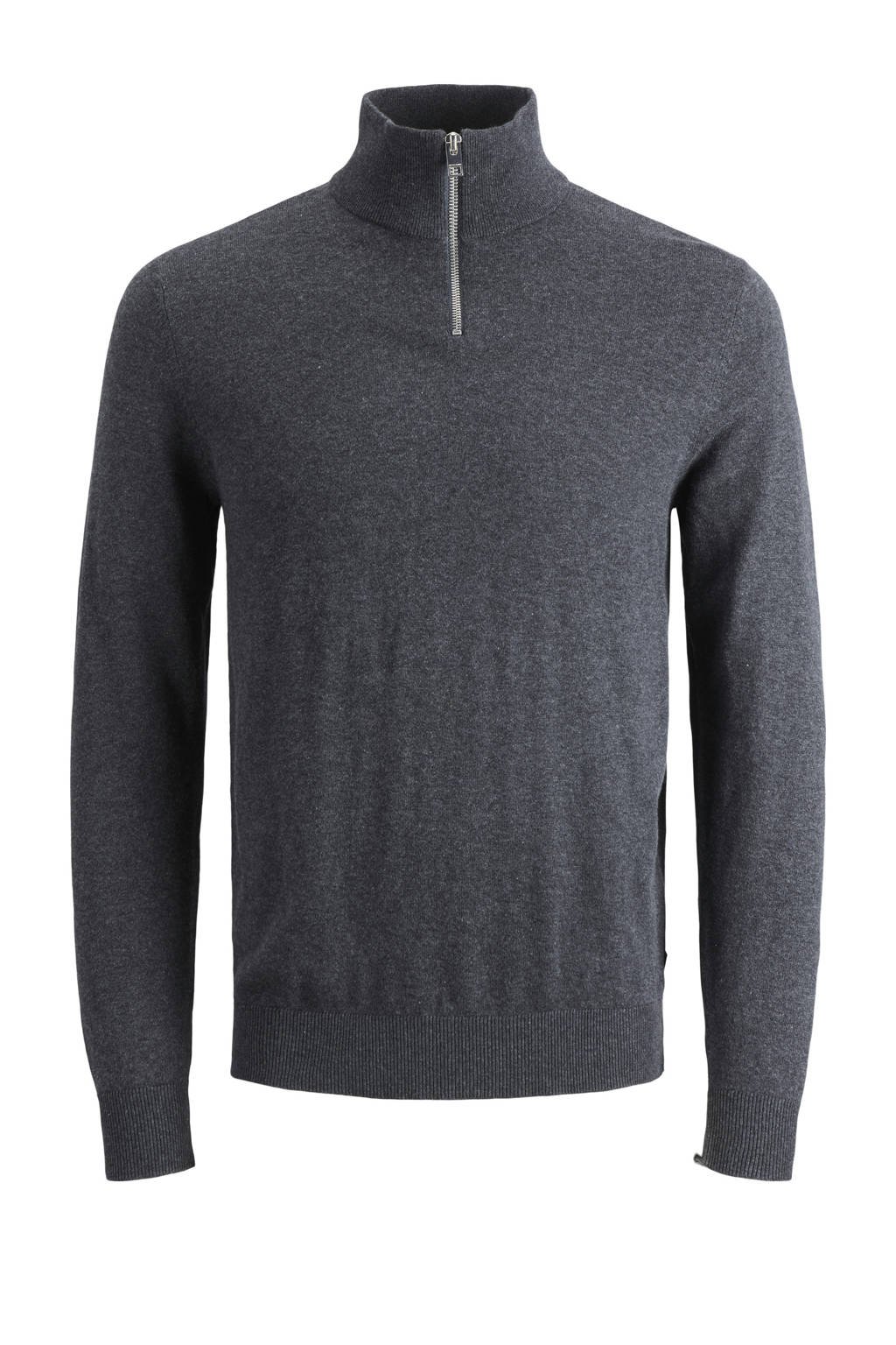 JACK & JONES JUNIOR trui grijs melange fijn gebreid