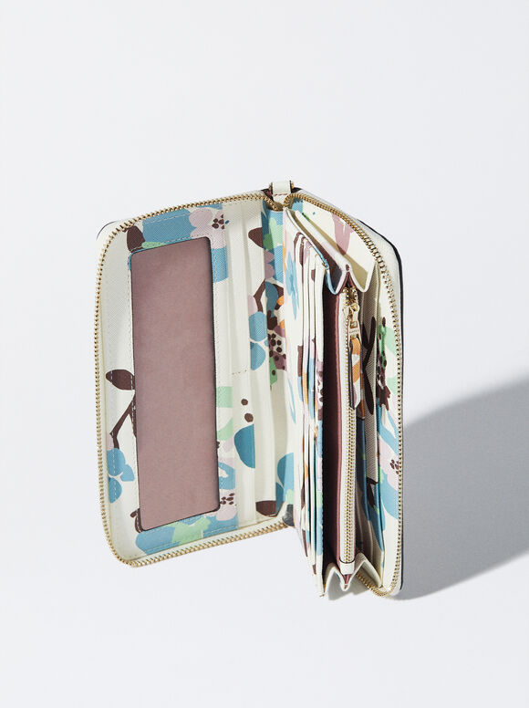 Bolsa com estampa floral - Off-White