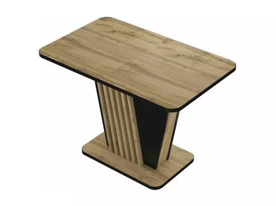 Table extensible 125-170 cm noire et aspect chêne avec pied design Helen