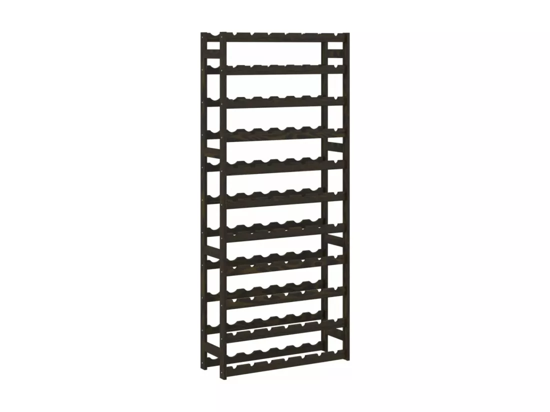 Casier à bouteilles pour 77 bouteilles noir bois pin solide