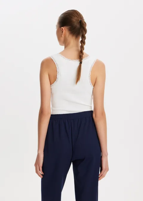 Singlet met kant off-white (WIT.O)