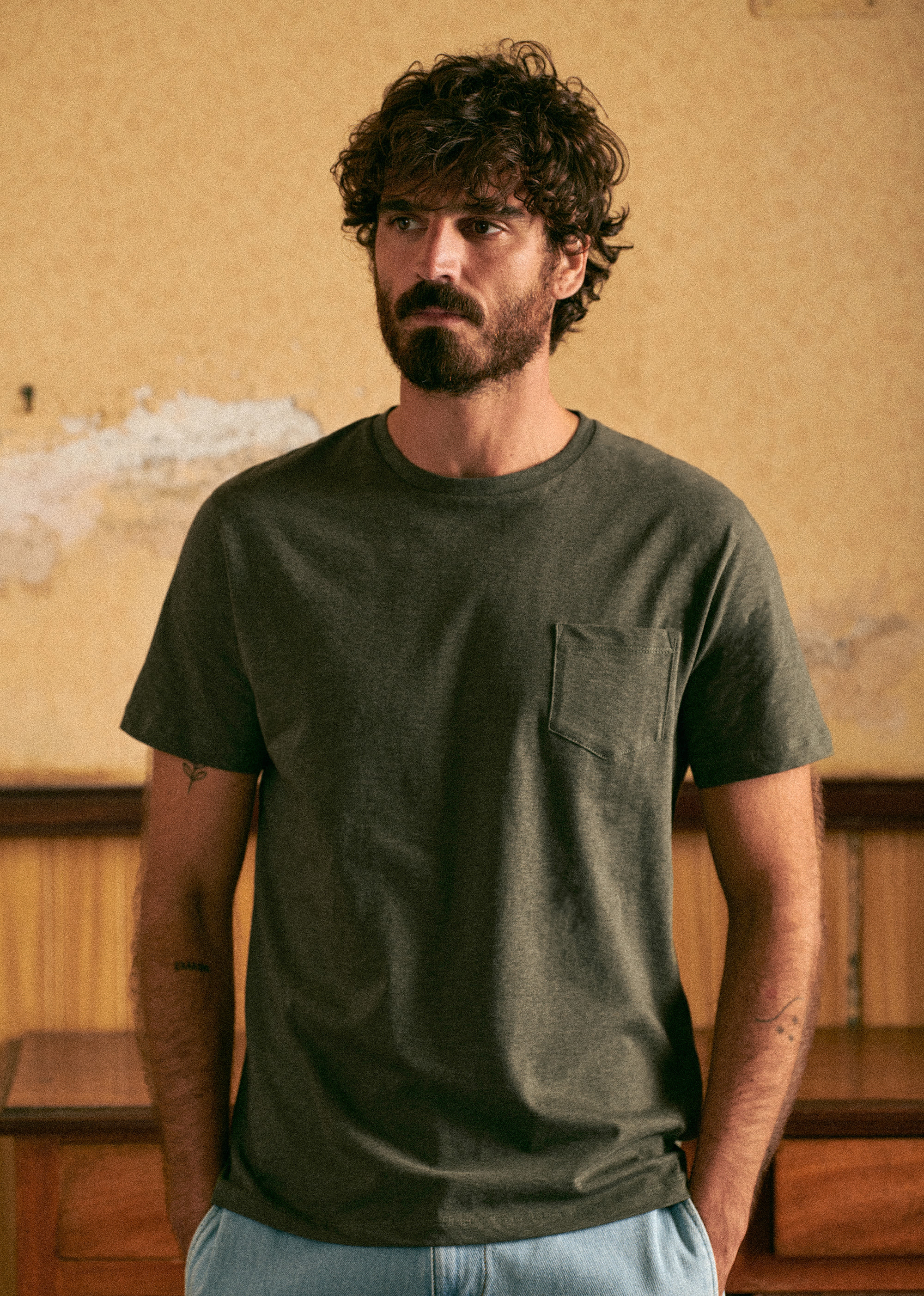 T-shirt Sonny - Kaki Chiné - E-SHOP/T-SHIRTS 5905380