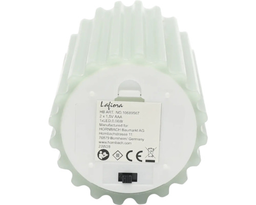 LED waxkaars Lafiora H 15 cm groen incl. 3D vlam