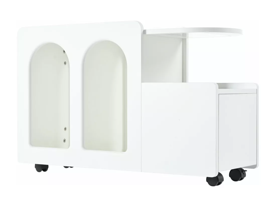 Meuble latéral mobile blanc crème,d82cm×h53cm