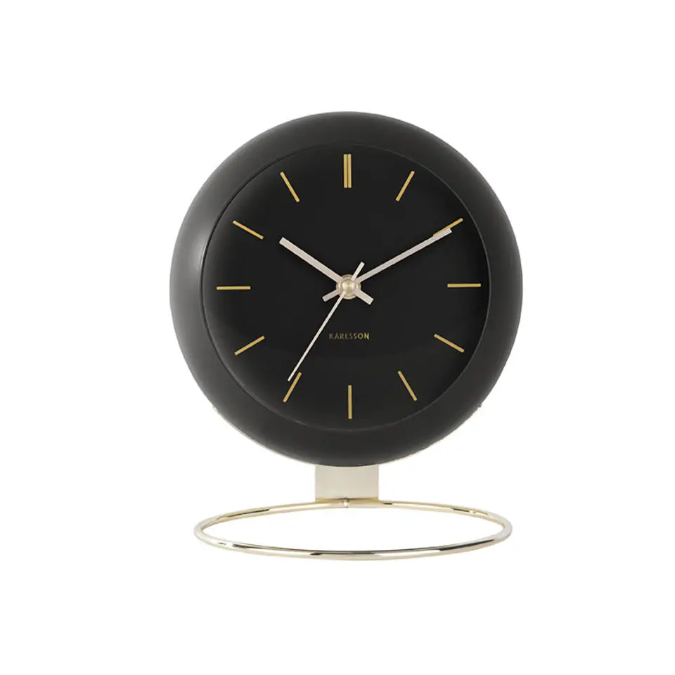 Karlsson - Tafelklok Globe - Zwart