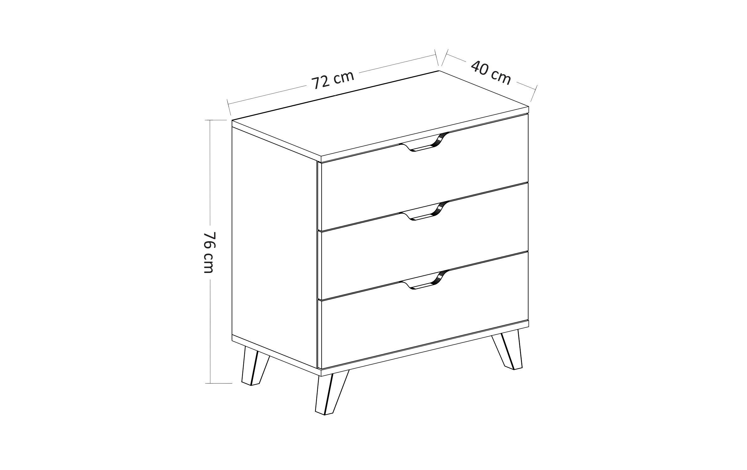 Kommode Valencia 72 cm x 76 cm<br>Moderner Schrank
