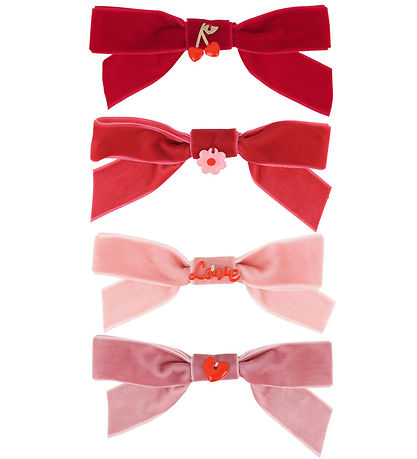 Meri Meri Haarspange - 4er-Pack - Velours - Schleifen - 11,5 cm