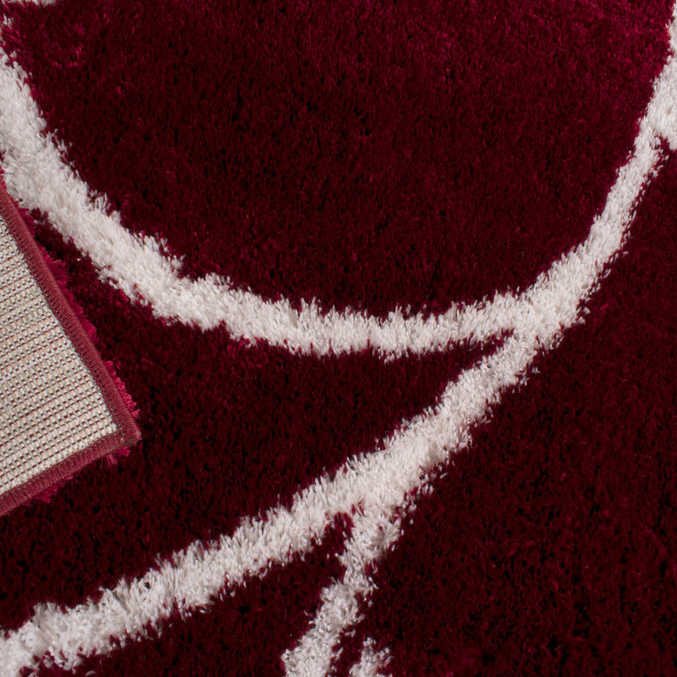 Nazar Rugs Tapis Shaggy doux Oslo 637 rouge - 200x290 cm