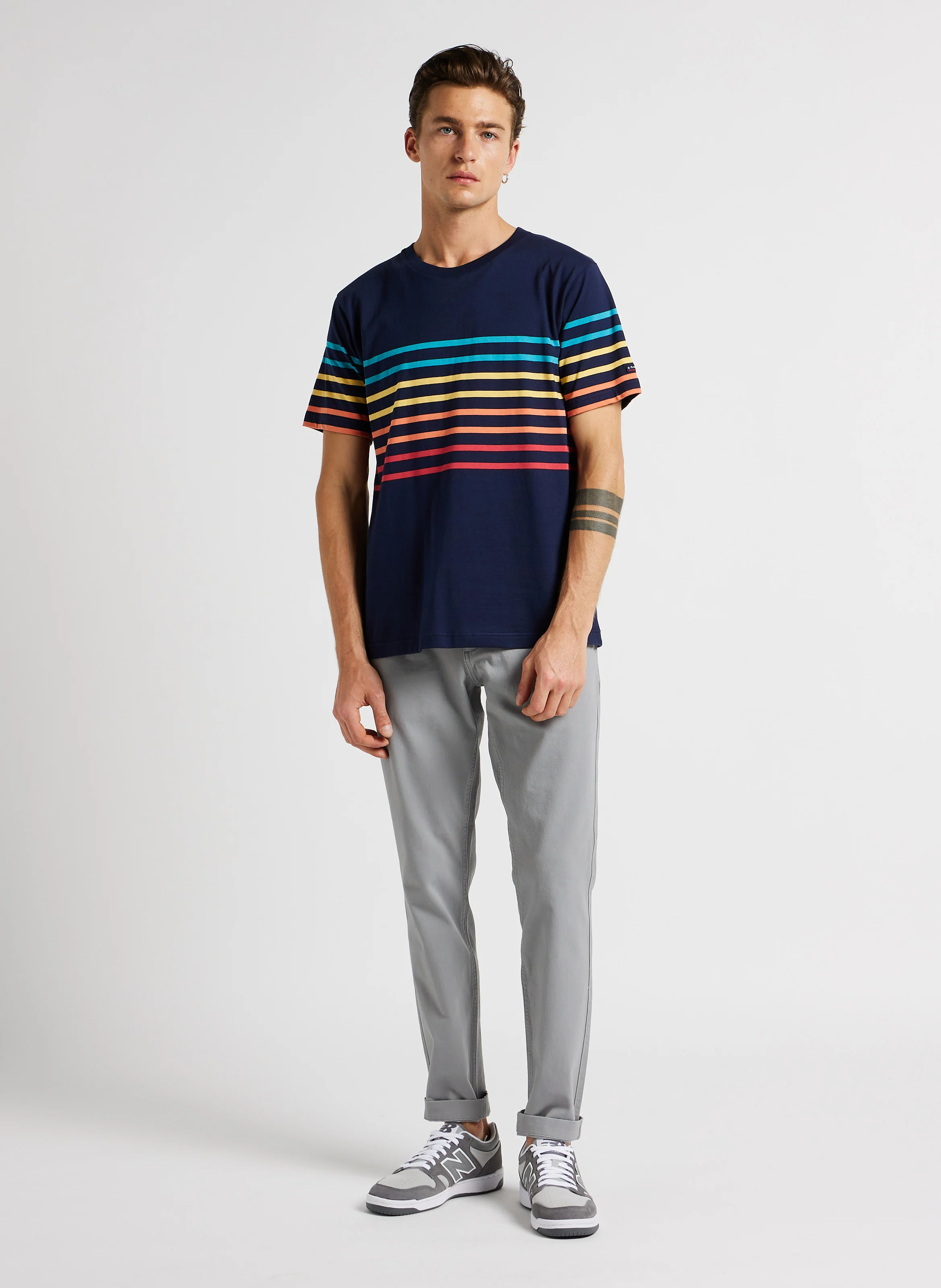 Pantalon skinny en coton mélangé | Gris