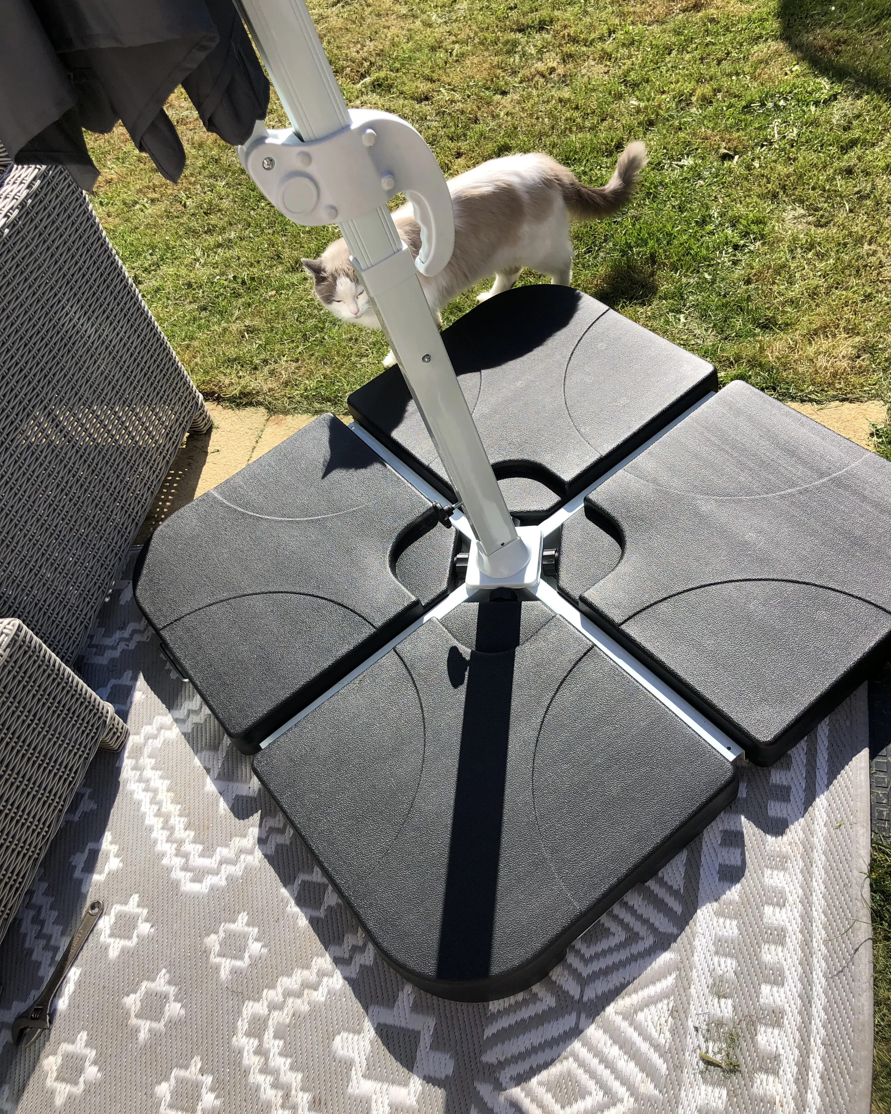 Parasolvoet CARIA Zwart Vierkant 9 kg