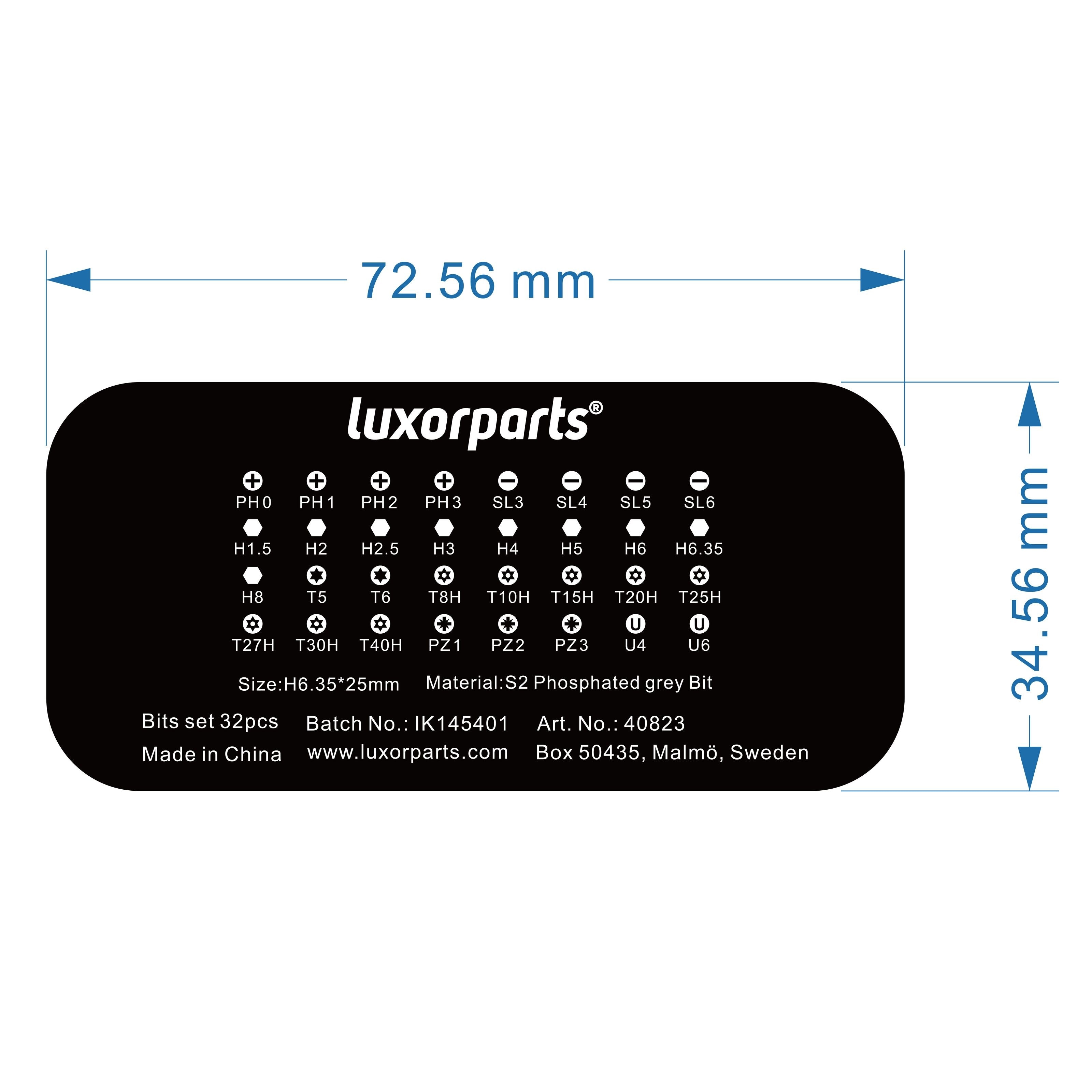 Luxorparts Bit-sett 32 deler