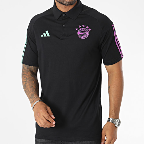 Polo Manches Courtes A Bandes Bayern Munich IB1564 Noir