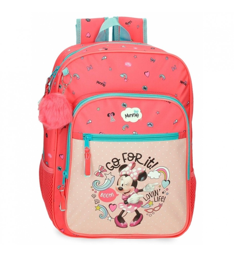 Mochila Escolar Joumma Bags Minnie Lovin Life 38cm Adaptável rosa