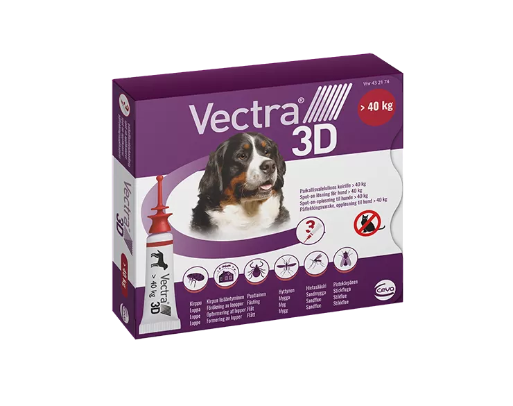 Vectra 3D Spot-On til hund, over 40 kg - 3 pipetter
