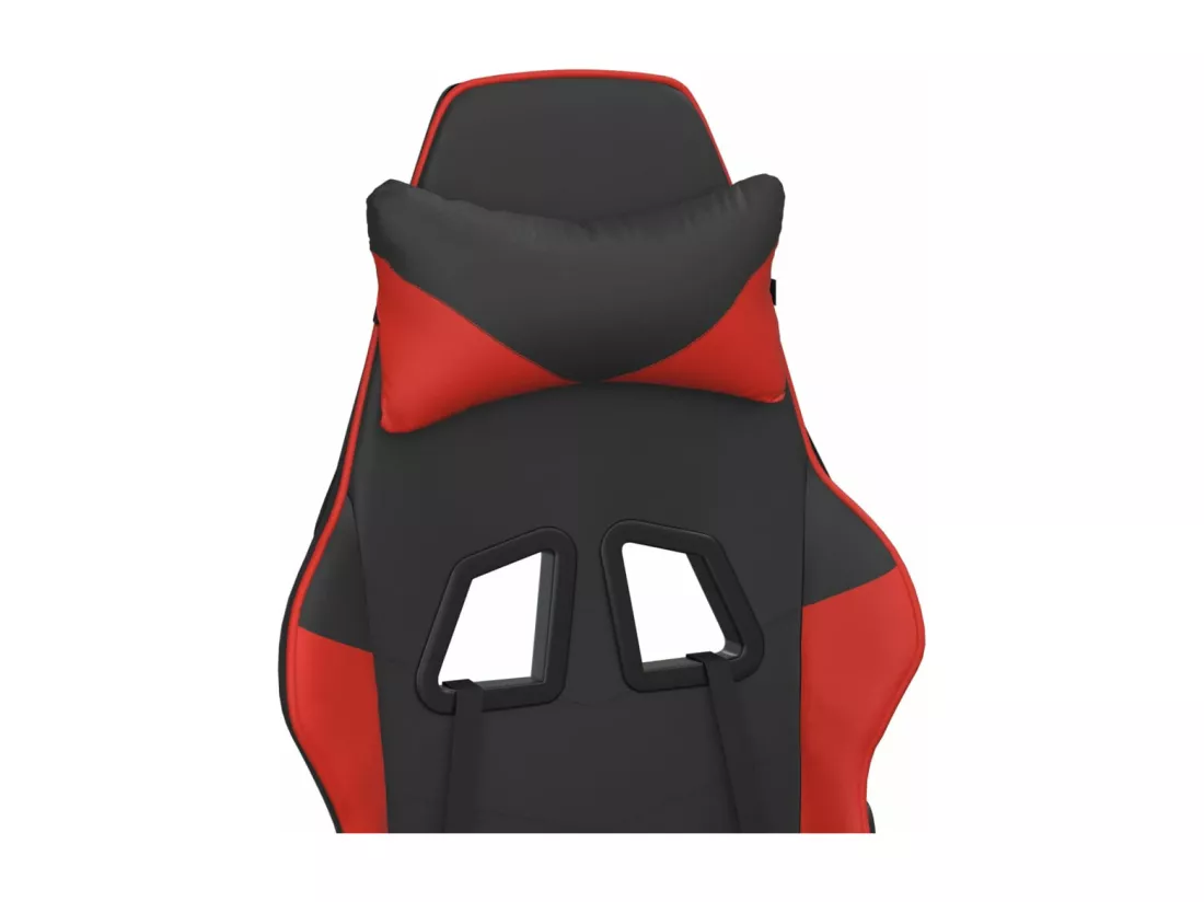 Chaise de jeu de massage avec repose-pied Noir&Rouge Similicuir