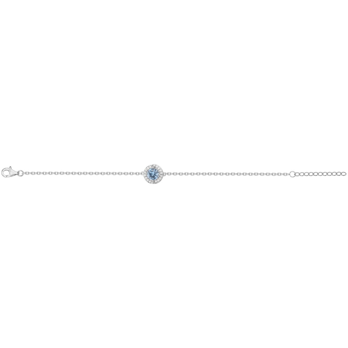 Bracelet en Argent avec spinelle bleu topaze