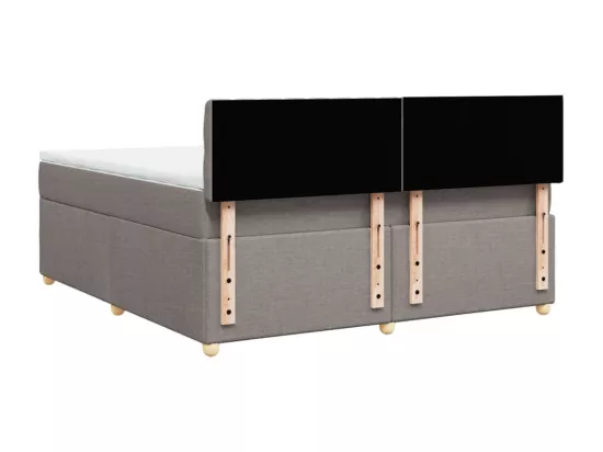 Sommier à lattes de lit avec matelas Taupe 180x200 cm Tissu