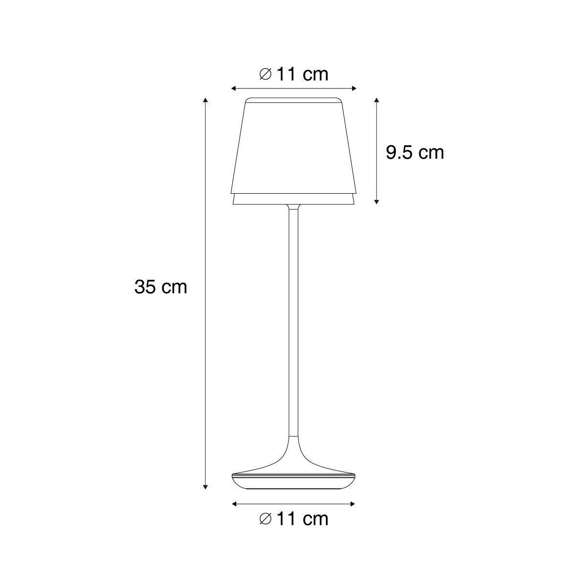 Tafellamp roestbruin incl. LED IP65 oplaadbaar met laadstation - Bass